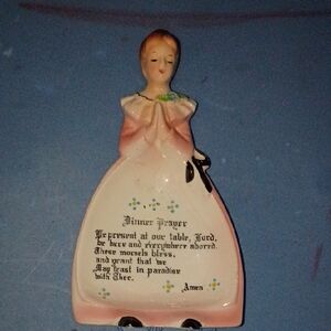 Vintage Ceramic Dinner Prayer Figurine